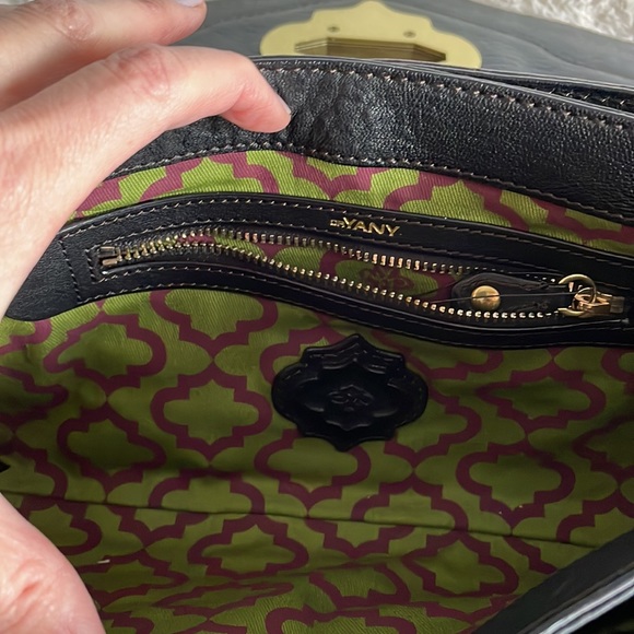 NWOT OrYanny Black Leather Handbag with Turn-lock closure. 10 L x 4 W x 6.5 H - Picture 13 of 16